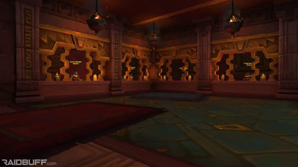 An image of the four bankers in Dazar'alor, who will provide access to your personal bank