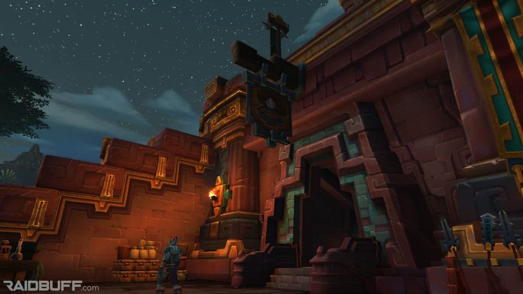 An image of the entrance to the Hall of Glimmers in Dazar'alor