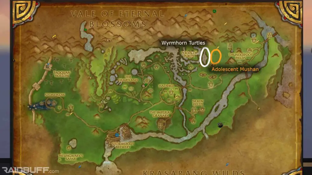 valley of the four winds pandaria skinning guide map