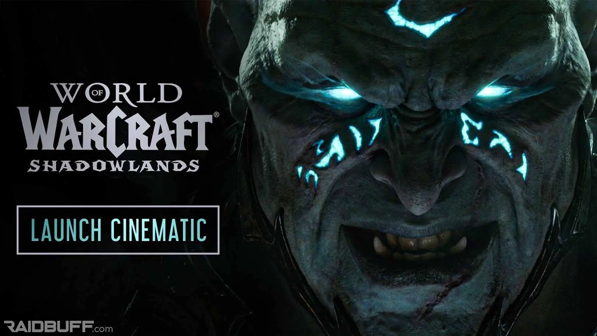 Shadowlands Launch Cinematic Thumbnail with the Jailer's Face
